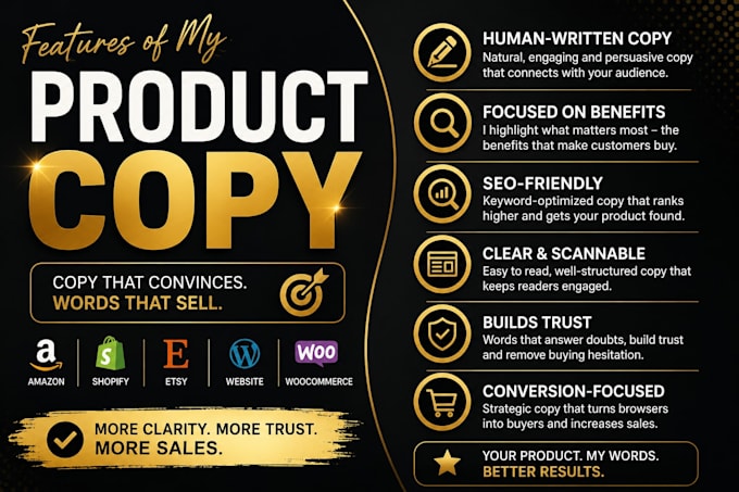 write SEO product description, product copy for amazon, shopify, ecommerce store