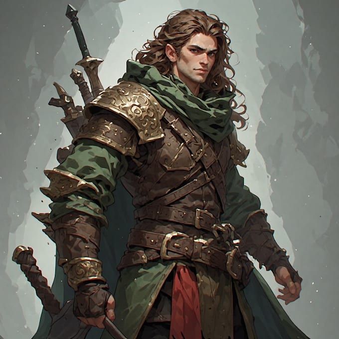 draw a fantasy character for dnd, pathfinder, etc
