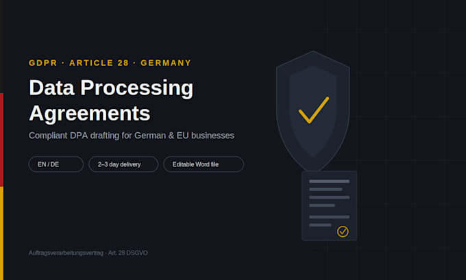 draft gdpr complaint data processing agreements dpa for your german
