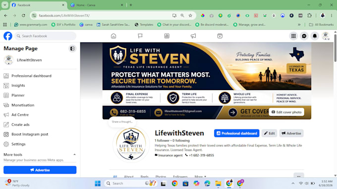 create and setup facebook business page