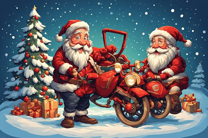 draw christmas cartoon caricature, digital  caricature