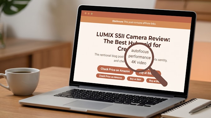 write 5 SEO optimized product reviews with affiliate links