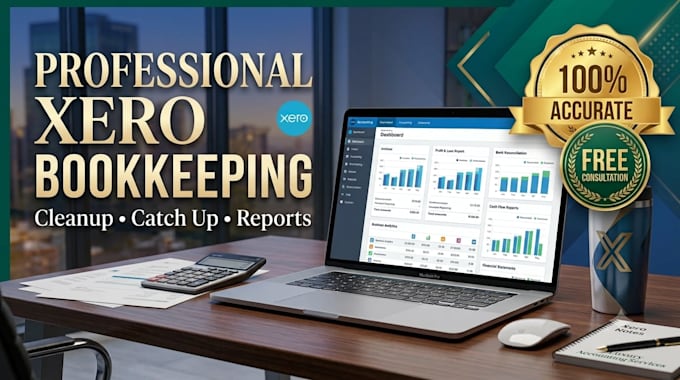 manage monthly bookkeeping, setup, cleanup, catch up, and reporting in xero