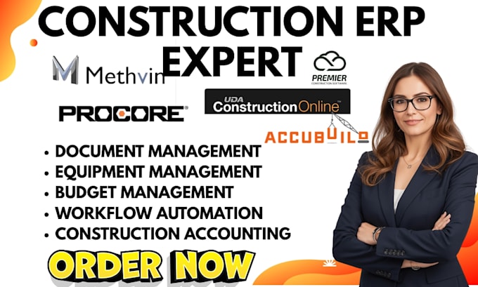 setup construction erp procore constructiononline methvin premier accubuild erp