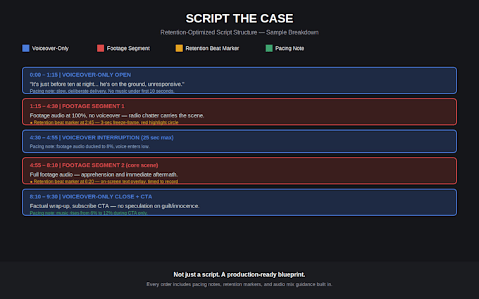 write a retention optimized true crime youtube script