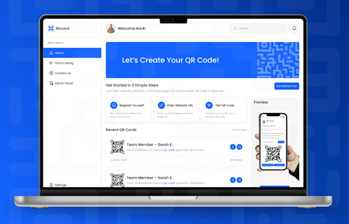 build a dynamic website with custom qr codes