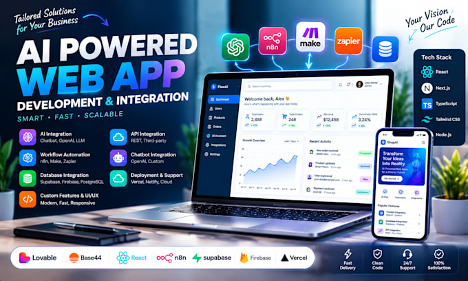 build ai powered web app with automation and integration