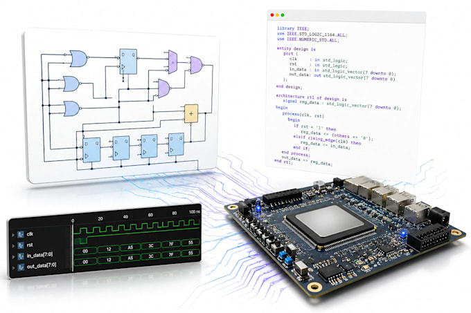 design digital circuits in logisim, verilog, vhdl and fpga
