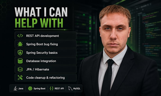 build, fix, and improve your java spring boot rest API
