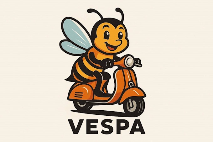 do creative vespa mascot logo for you with my on creativity