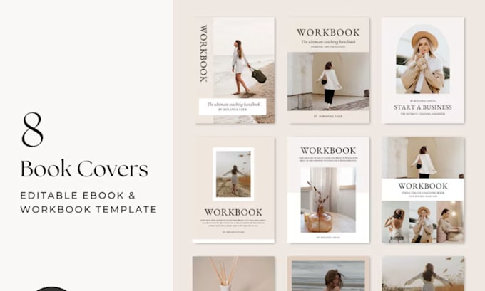 design coaching workbook, workbook template, canva ebook template, planner