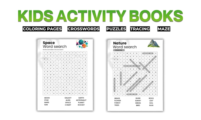 kids activity book, book design coloring pages, cover design children workbook