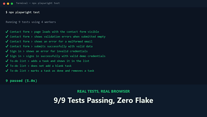 write automated playwright end to end tests for your web app
