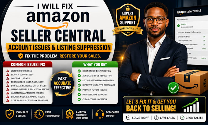 fix amazon seller central account errors suppressed and inactive listings