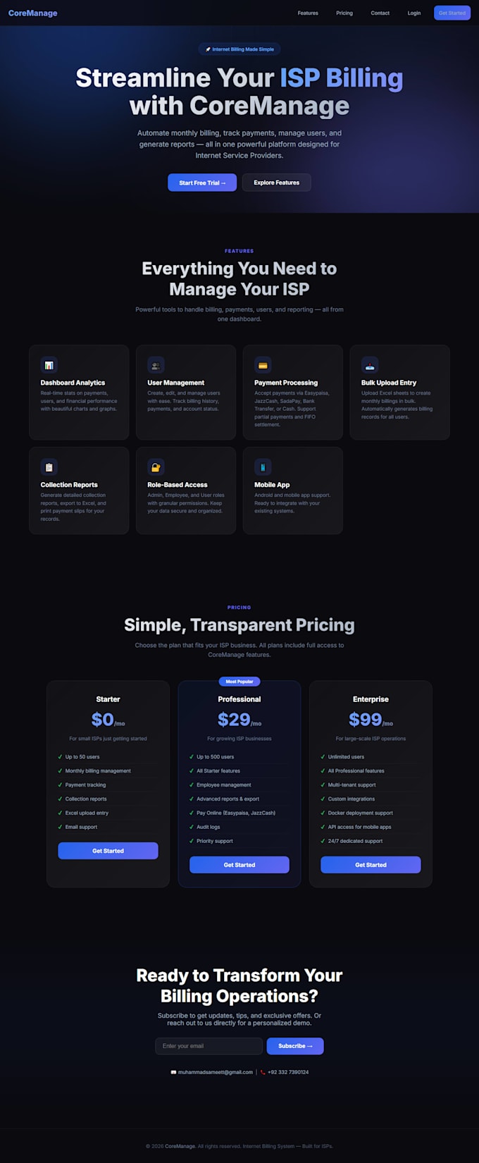 develop a modern responsive landing page using react js or next js