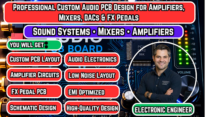 customized effective audio pcb for sound systems,mixer,amplifiers,dacs,fx pedals