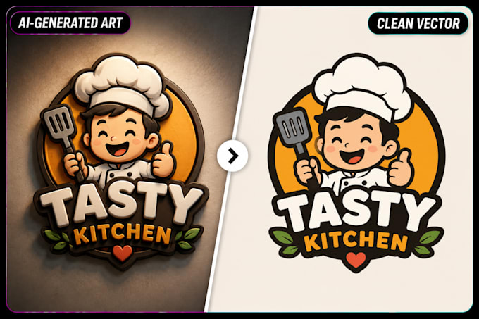 manually recreate ai generated art into clean editable vector