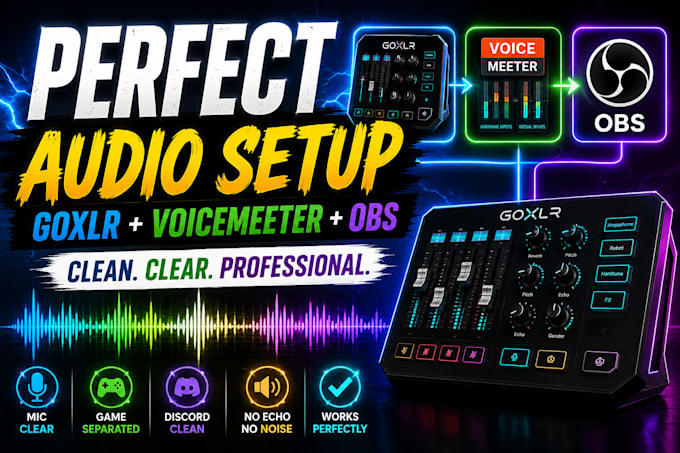 setup goxlr, voicemeeter and obs audio routing for pro streaming