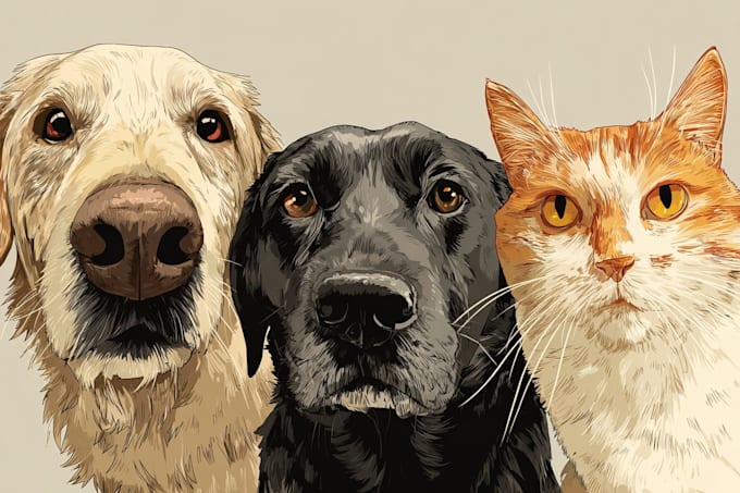 create cute custom vector animal illustration