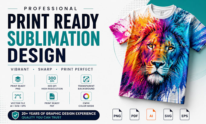 create or edit print ready sublimation design for t shirt and pod