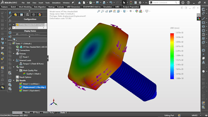 perform fea simulation in solidworks software