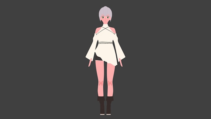 create a 3d anime character model for games and animation