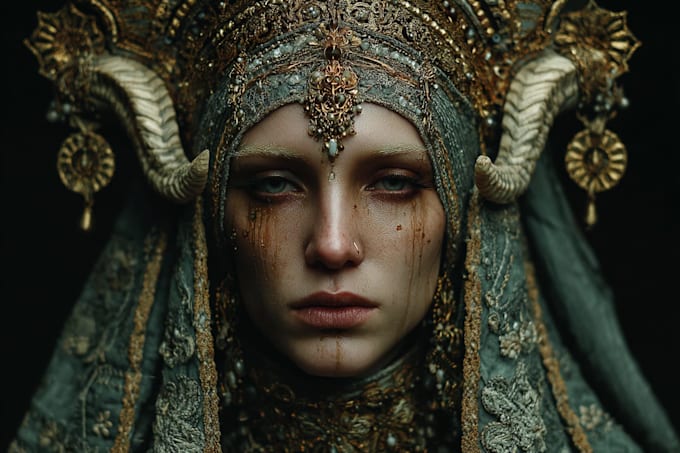 paint a dark fantasy portrait