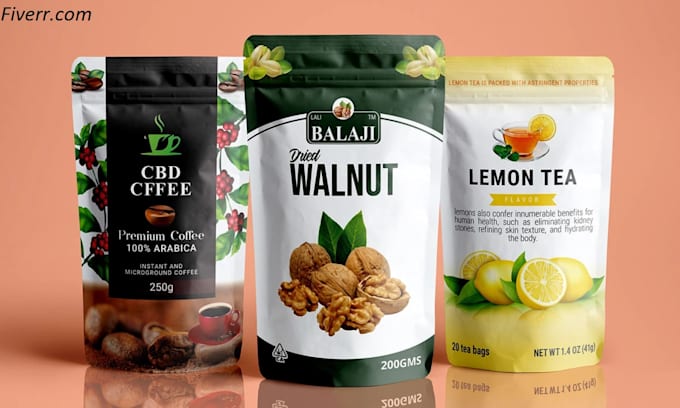 do premium product label, box package, pouch bag design for brand