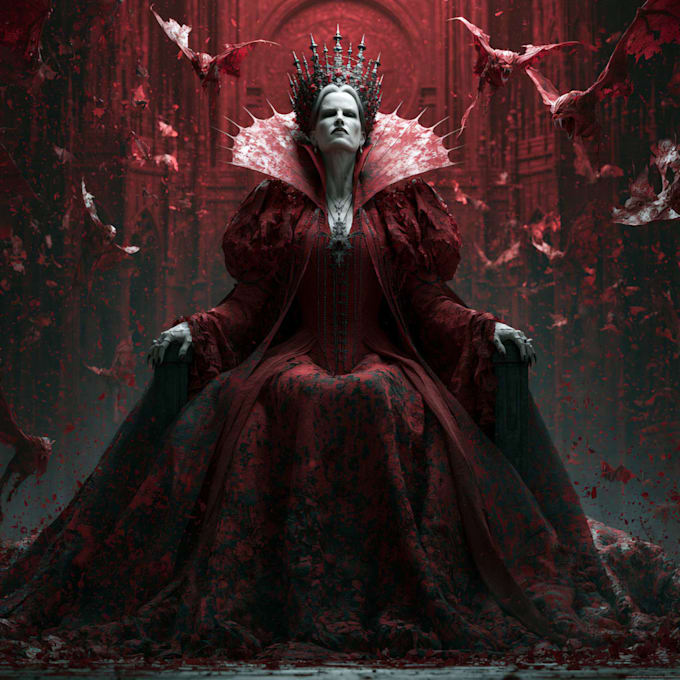 horror vampire lord queen character desing