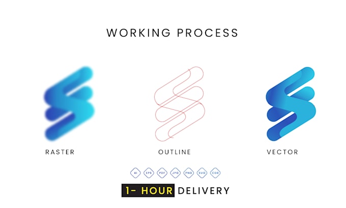 redraw , refine  and convert logo to vector