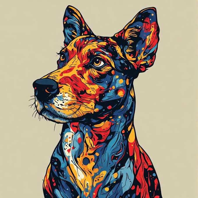 create professional animal pop art illustration