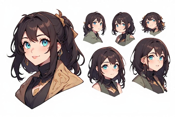 draw you or your oc into anime portrait, manga