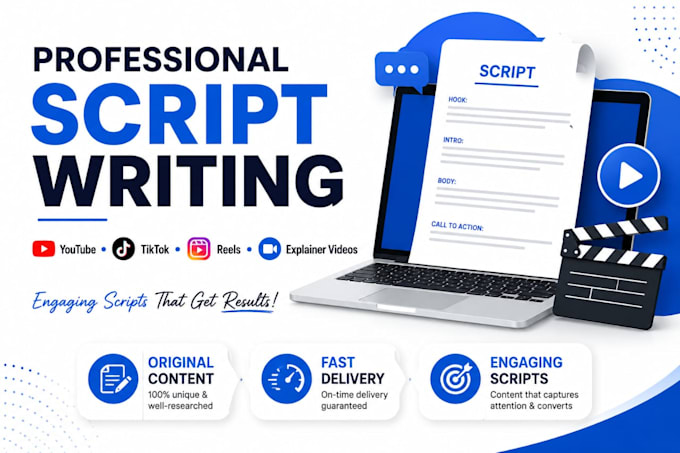write engaging youtube, tiktok and social media scripts