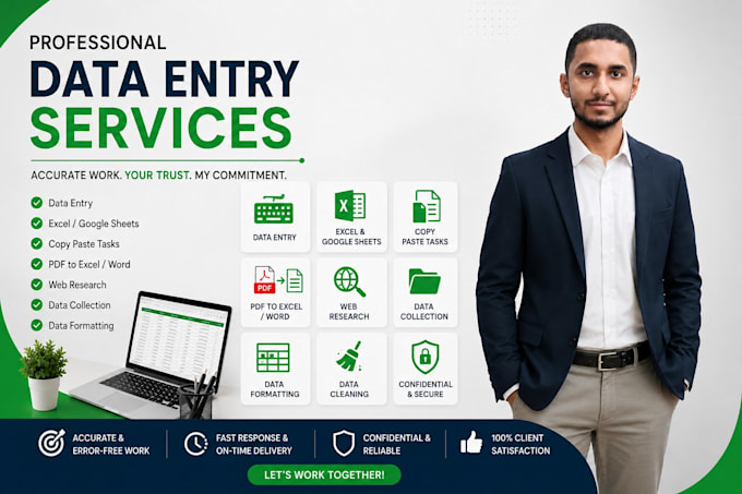 accurate data entry and excel tasks