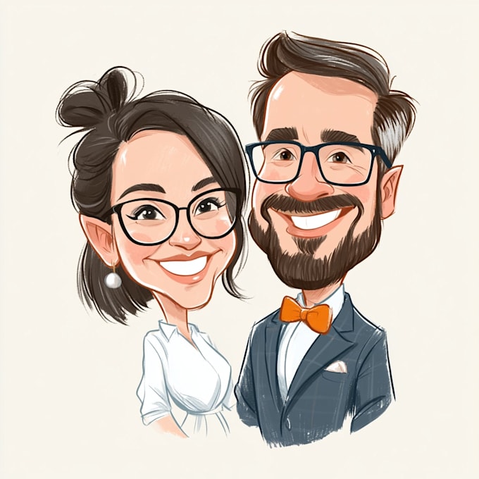 create a custom hobby caricature with a hand drawn portrait