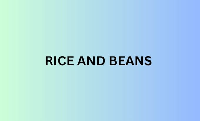 cook rice and beans