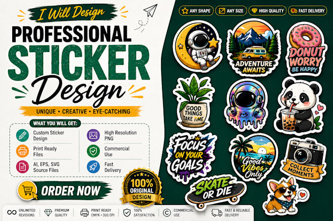 create unique custom sticker artwork