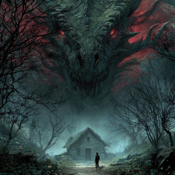 illustrate gothic fantasy horror scenes and monsters