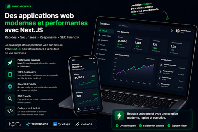 develop a modern responsive web application using nextjs