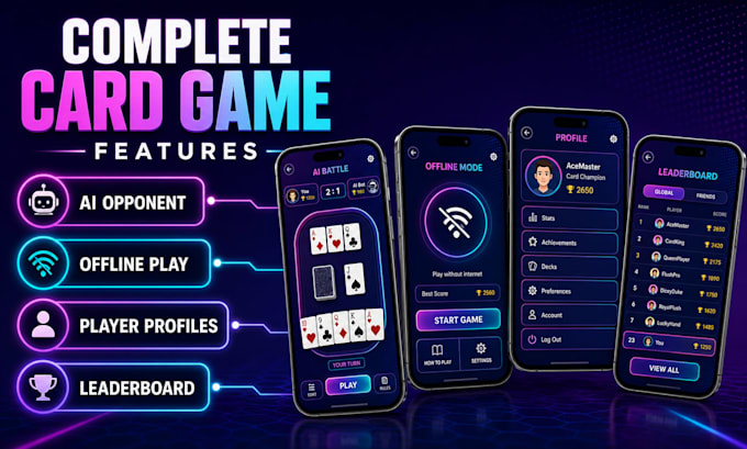 develop a custom card game mobile app in flutter