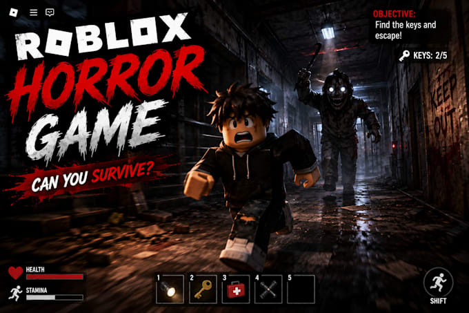 make a custom roblox horror game, scary, roblox jumpscare