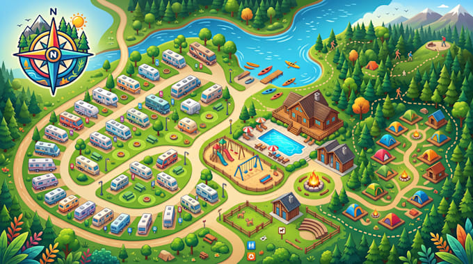 design a custom interactive campground map rv park map and outdoor site plan map