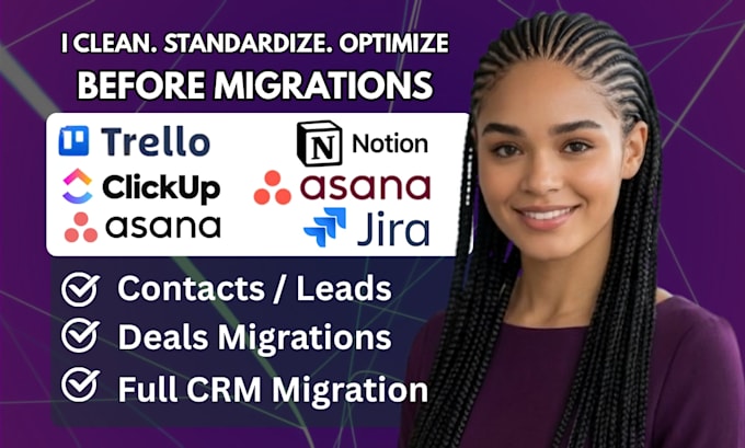 migrate clickup, trello, asana, monday notion, airtable basecamp jira projects