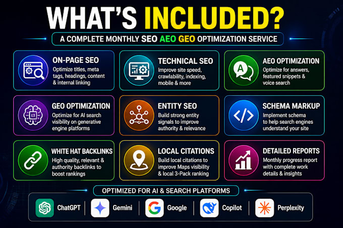 do monthly GEO aeo SEO optimization for ai search with backlinks