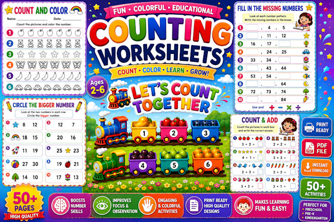 design educational worksheets for kids