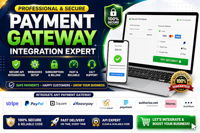 integrate any payment gateway API into your website securely