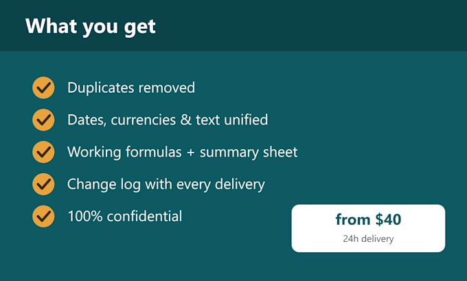 clean up your messy excel or CSV data within 24 hours