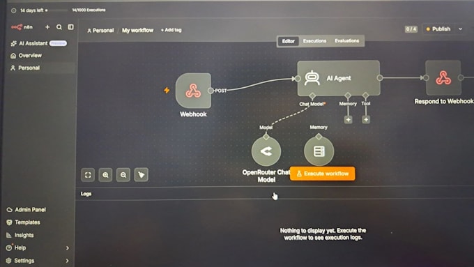 develop mobile app frontend and automate workflows with n8n