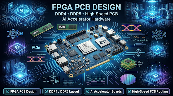 design fpga pcb, ddr4 ddr5 pcb layout, ai accelerator and high speed pcb