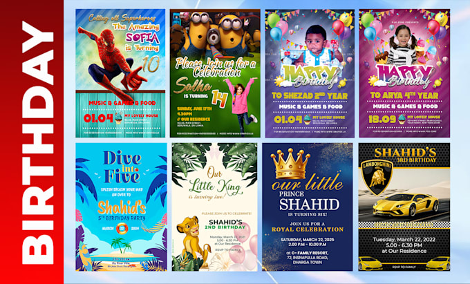 design custom wedding invitation,  birthday invitation card for your event